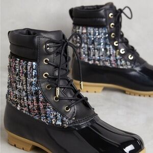 Sam Edelman Women's Milti Color Tweed Anthropologie Caldwell Rain Boots, size 6